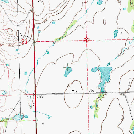 Topographic Map of Oknoname 063008 Dam, OK