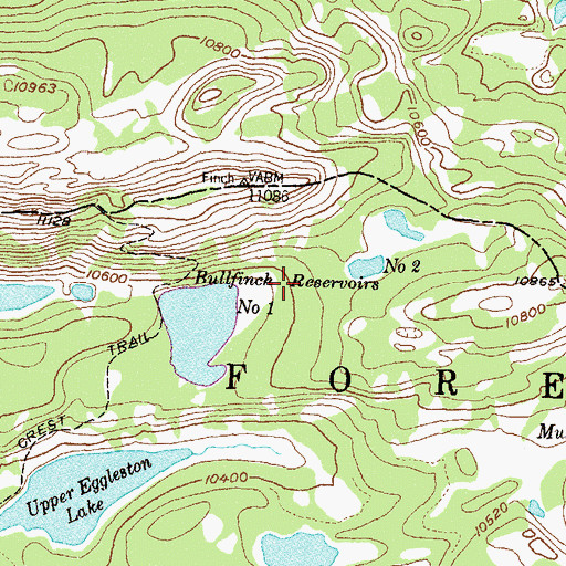 Topographic Map of Bullfinch Reservoirs, CO