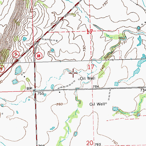 Topographic Map of Oknoname 063011 Reservoir, OK