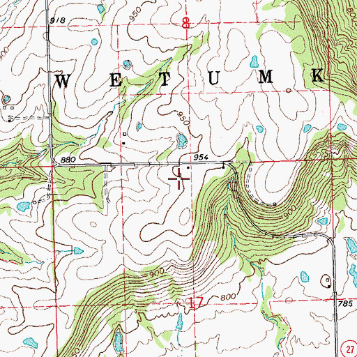 Topographic Map of Oknoname 063013 Reservoir, OK