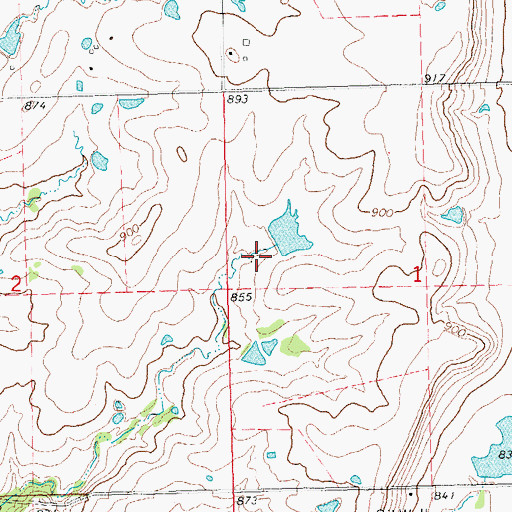 Topographic Map of Oknoname 063016 Reservoir, OK