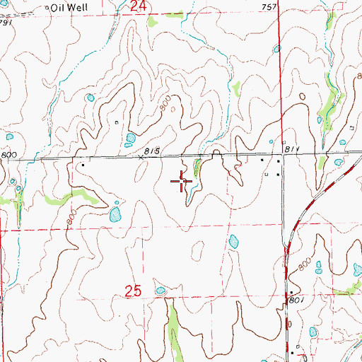 Topographic Map of Oknoname 063018 Dam, OK