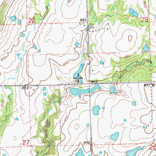 Topographic Map of Oknoname 063019 Dam, OK
