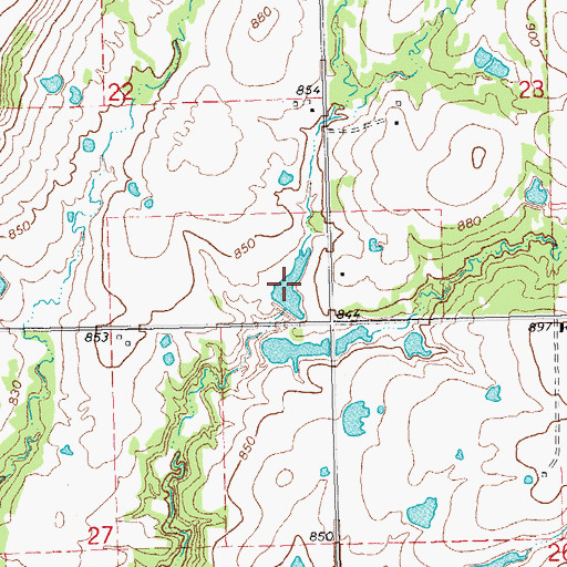 Topographic Map of Oknoname 063019 Reservoir, OK