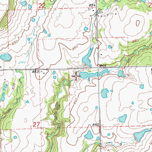 Topographic Map of Oknoname 063020 Dam, OK