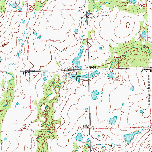 Topographic Map of Oknoname 063020 Reservoir, OK