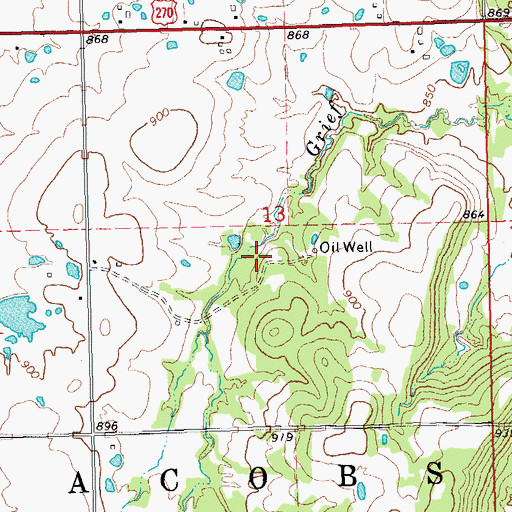 Topographic Map of Oknoname 063022 Reservoir, OK
