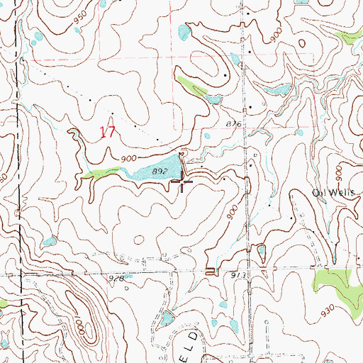Topographic Map of Oknoname 063023 Dam, OK
