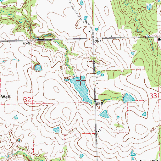 Topographic Map of Oknoname 063024 Dam, OK