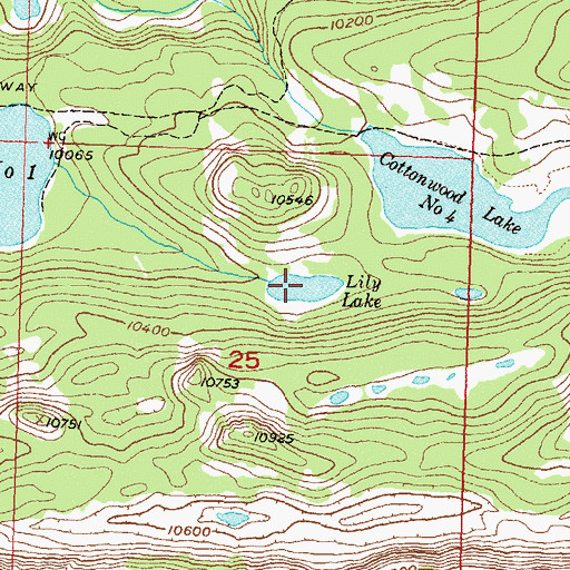 Topographic Map of Lily Lake, CO
