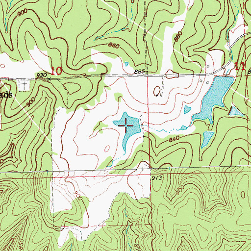 Topographic Map of Oknoname 063025 Reservoir, OK
