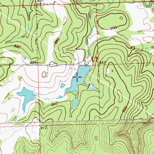 Topographic Map of Oknoname 063026 Reservoir, OK