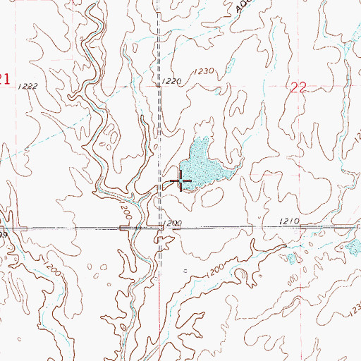 Topographic Map of Oknoname 053001 Dam, OK