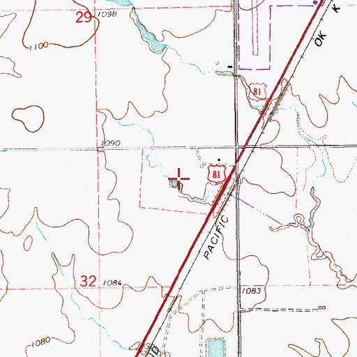 Topographic Map of Koch Holding Pond A Dam, OK