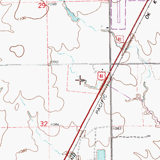 Topographic Map of Koch Holding Pond A, OK