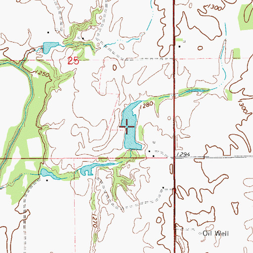 Topographic Map of Oknoname 093002 Reservoir, OK