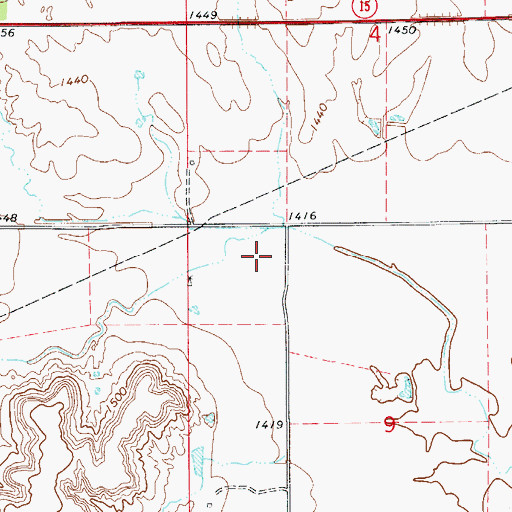 Topographic Map of Oknoname 093004 Reservoir, OK