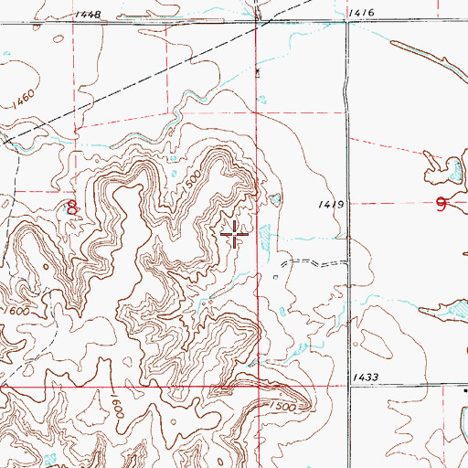 Topographic Map of Oknoname 093005 Dam, OK
