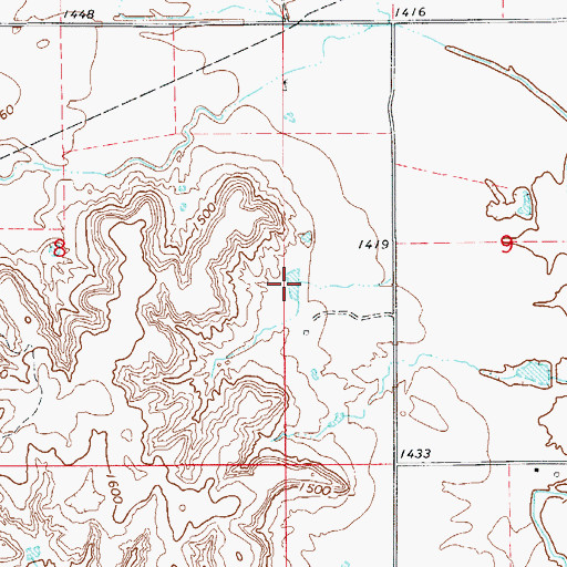 Topographic Map of Oknoname 093005 Reservoir, OK