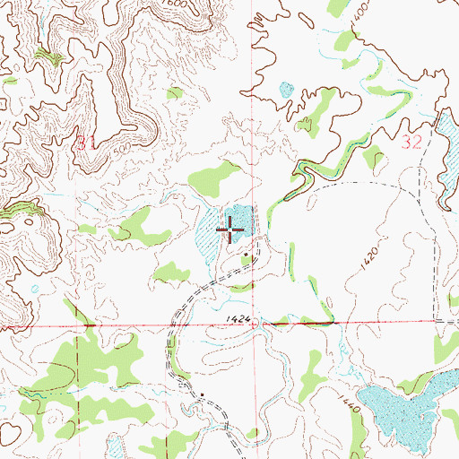 Topographic Map of Oknoname 093008 Dam, OK