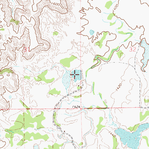 Topographic Map of Oknoname 093008 Reservoir, OK
