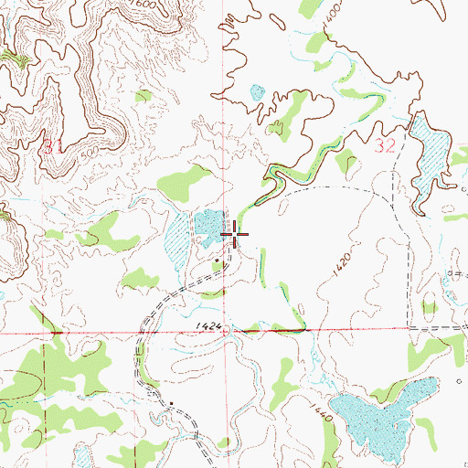 Topographic Map of Oknoname 093009 Dam, OK