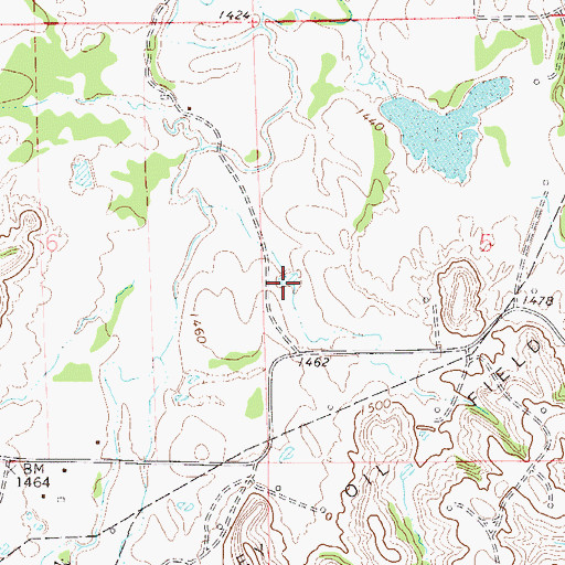 Topographic Map of Oknoname 093010 Reservoir, OK
