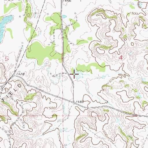 Topographic Map of Oknoname 093012 Reservoir, OK
