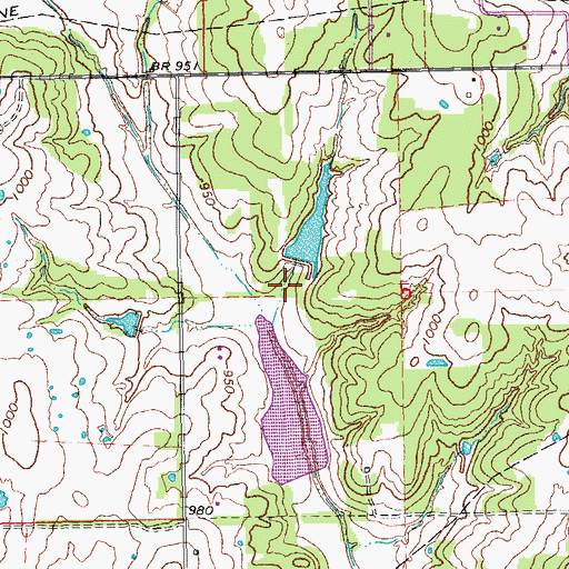 Topographic Map of Oknoname 08101 Dam, OK