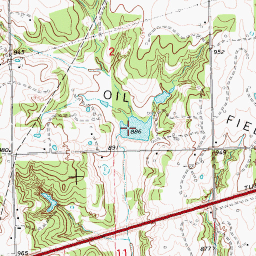 Topographic Map of Oknoname 08104 Dam, OK