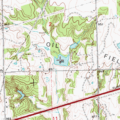 Topographic Map of Oknoname 08104 Reservoir, OK