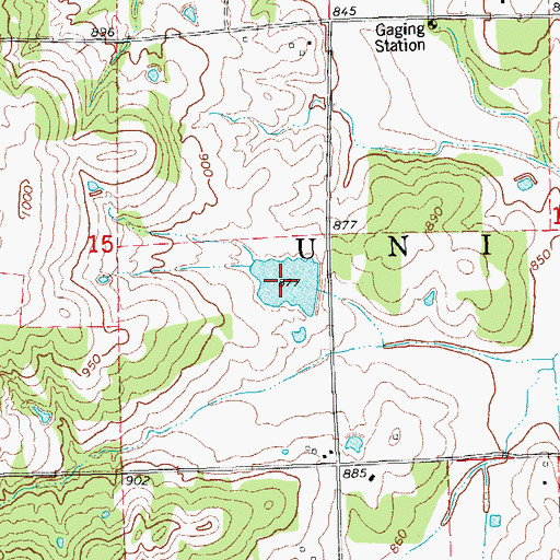 Topographic Map of Oknoname 08105 Reservoir, OK