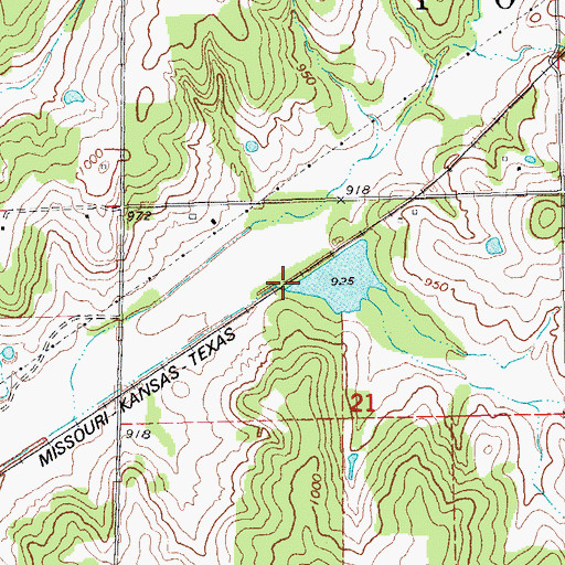 Topographic Map of Oknoname 08106 Dam, OK