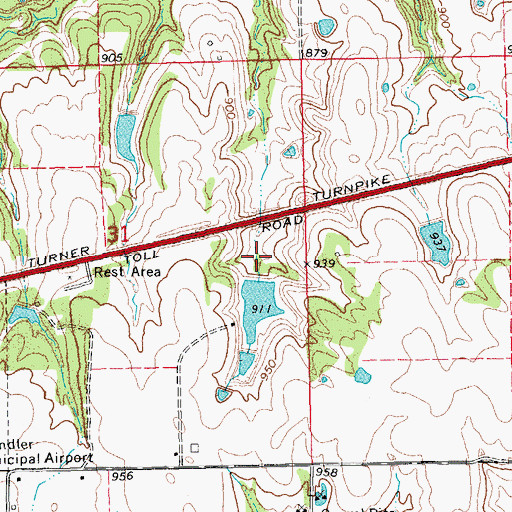 Topographic Map of Oknoname 08107 Dam, OK