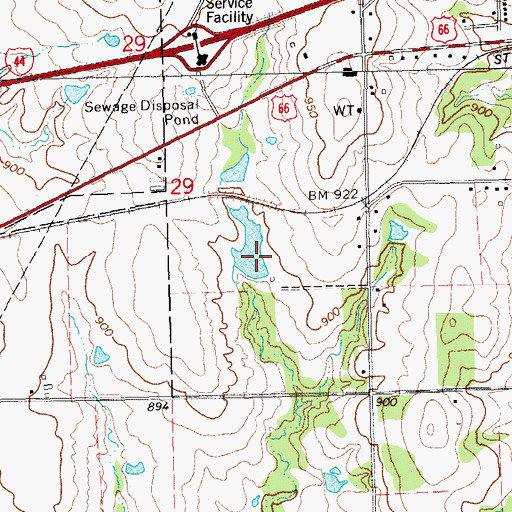 Topographic Map of Oknoname 08111 Dam, OK
