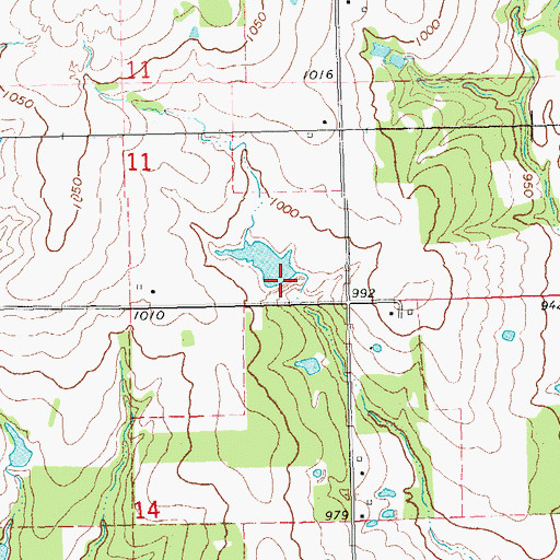 Topographic Map of Oknoname 08114 Dam, OK