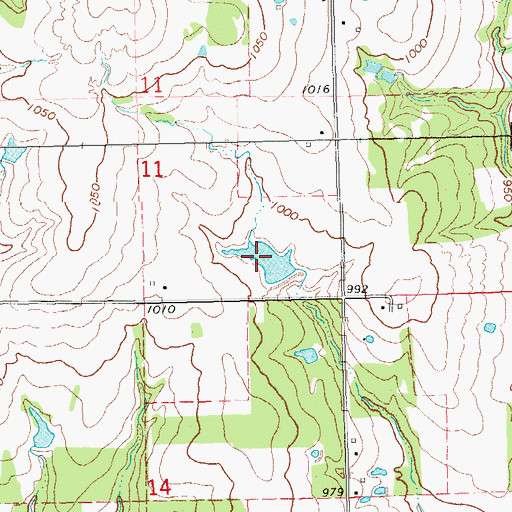 Topographic Map of Oknoname 08114 Reservoir, OK