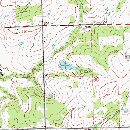 Topographic Map of Oknoname 08115 Reservoir, OK