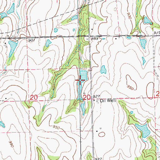 Topographic Map of Oknoname 08117 Reservoir, OK