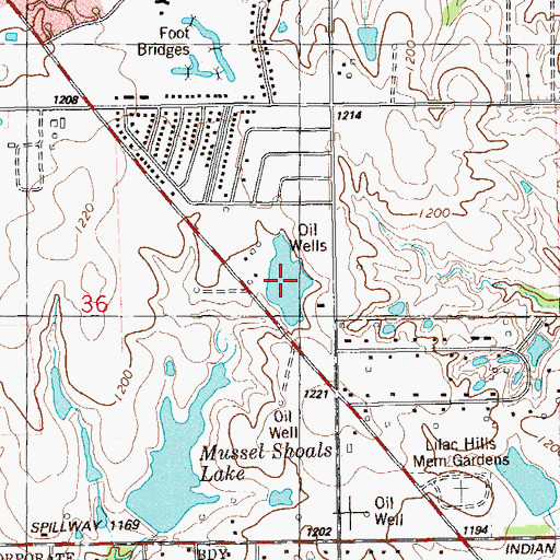 Topographic Map of Oknoname 02725 Reservoir, OK