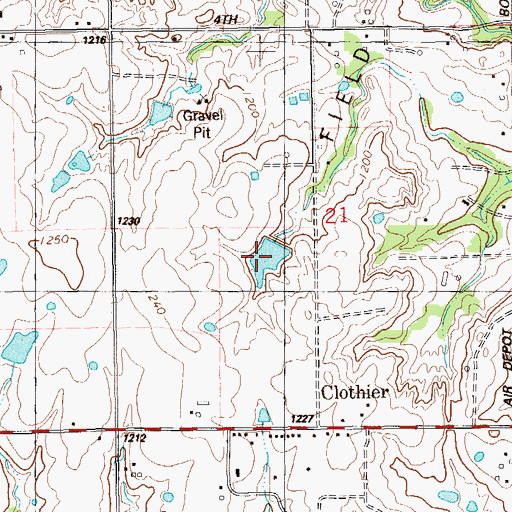 Topographic Map of Oknoname 02727 Reservoir, OK