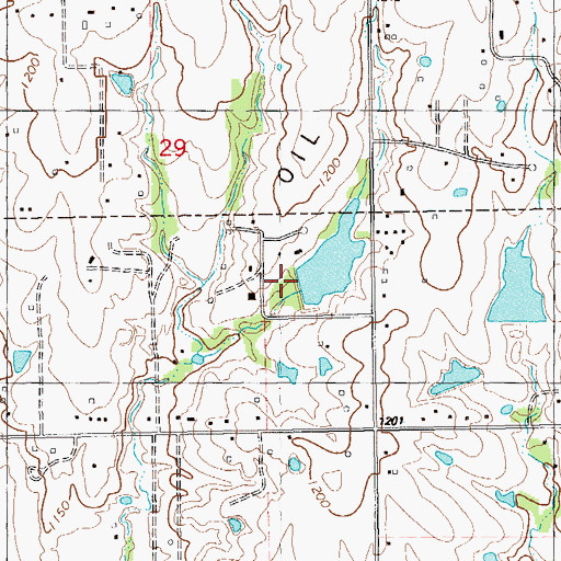 Topographic Map of Oknoname 02724 Dam, OK