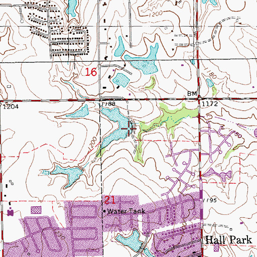 Topographic Map of Oknoname 02710 Dam, OK