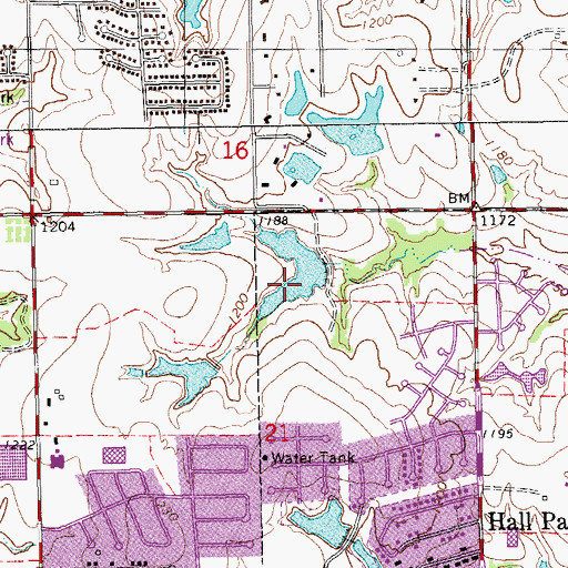 Topographic Map of Oknoname 02710 Reservoir, OK