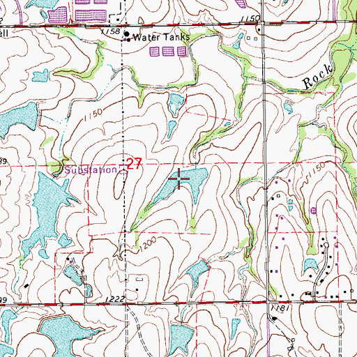 Topographic Map of Oknoname 02711 Reservoir, OK