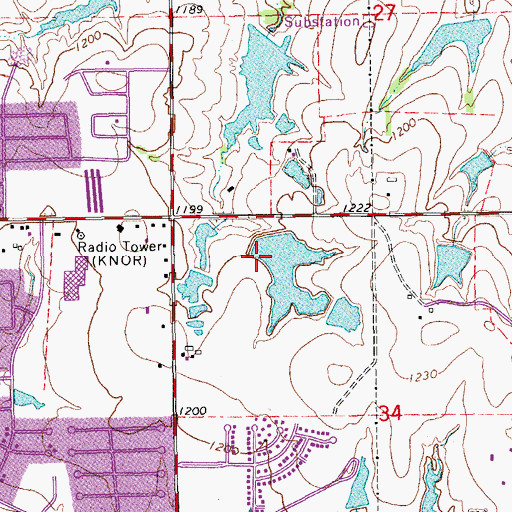 Topographic Map of Oknoname 02712 Dam, OK