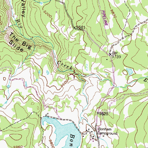 Topographic Map of East Fork Big Creek, CO