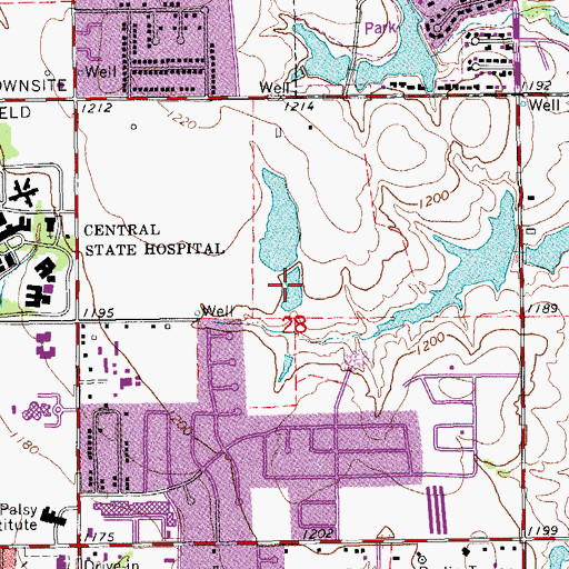 Topographic Map of Oknoname 02714 Reservoir, OK