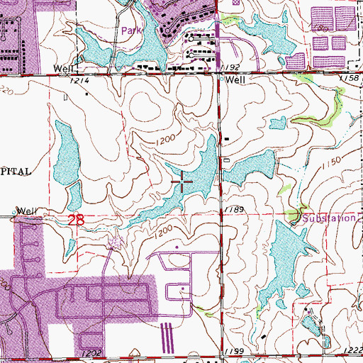 Topographic Map of Oknoname 02715 Reservoir, OK
