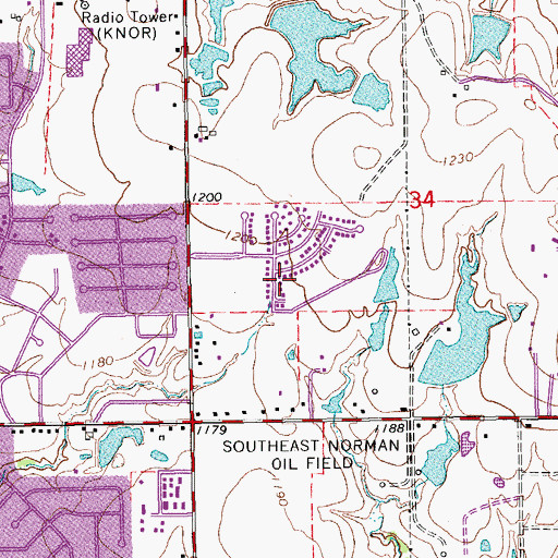 Topographic Map of Oknoname 02716 Dam, OK
